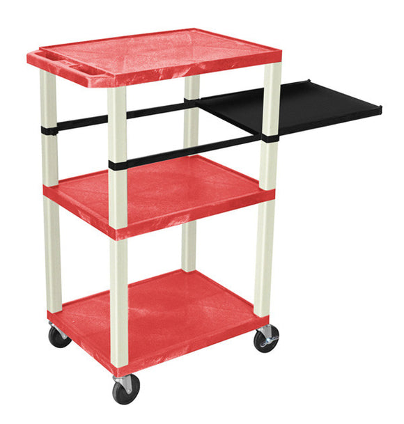 H. Wilson WTPSP42RE RED 42-Inch Tuffy Cart - Putty Legs with Side Shelf & Electric