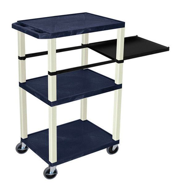 H. Wilson WTPSP42ZE Topaz Blue 42-Inch Tuffy Cart - Putty Legs with Side Shelf & Electric