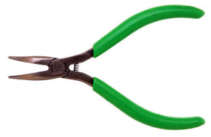 Xcelite CN54G Curved Long Nose Pliers with Green Cushion Grips and Smooth Jaws