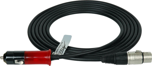 TecNec Power Cable XLRF 4-PIN To Cigarette Plug 17FT