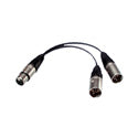 Bescor 4 Pin XLR Power Y-Adaptor 1Female to 2Males 5 Inch