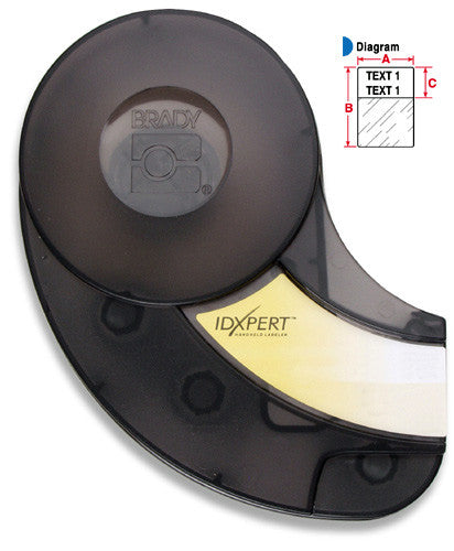 XPERT Self-Laminating  WT 4in x 1in x 1- Yellow and Black - 85 Per Cartridge