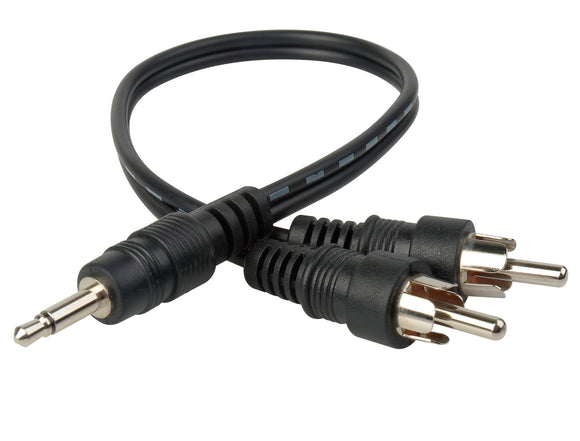 TecNec 3.5mm Mono Male to 2 RCA Male Y-Cable 1FT