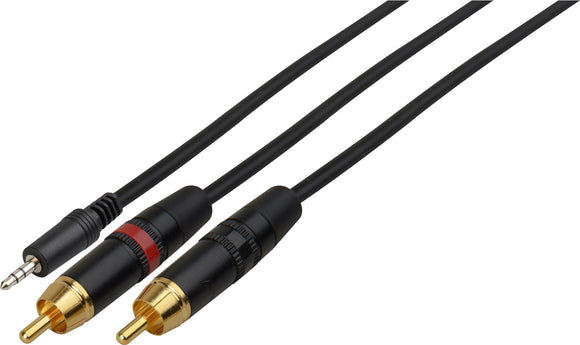 TecNec Y-MPS-2P 3.5mm Mini Stereo Male to 2 RCA Phono Male Y-Cable 6 Inch