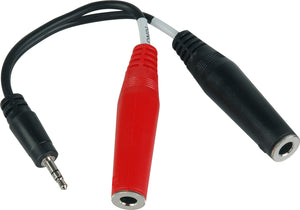 TecNec Y-MPS-2SPFS Stereo 3.5mm Mini Male to 2 Stereo 1/4in Females Y-Cable 6 Inch