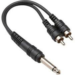 TecNec Y-SP-2P 1/4in Mono Male to Dual RCA Male Y-Cable 6 Inch