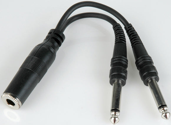 TecNec Y-SPF-2SP 1/4in Mono Female to Dual 1/4in Mono Male Y-Cable 6 Inch