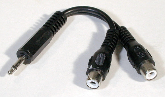 TecNec Mini Mono Male to Dual RCA Female Y-Cable 6 Inch