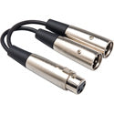 Hosa YXM-121 One XLR Female to Two XLR Males Y Cable 6 Inch