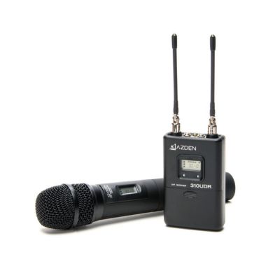 Azden UHF Wireless Mic System with Handheld Mic Transmitter